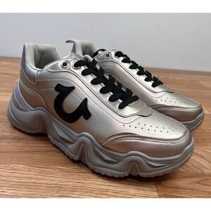 True Religion Kendrick Pewter FX Chunky Sneakers Men's Size 9 NEW